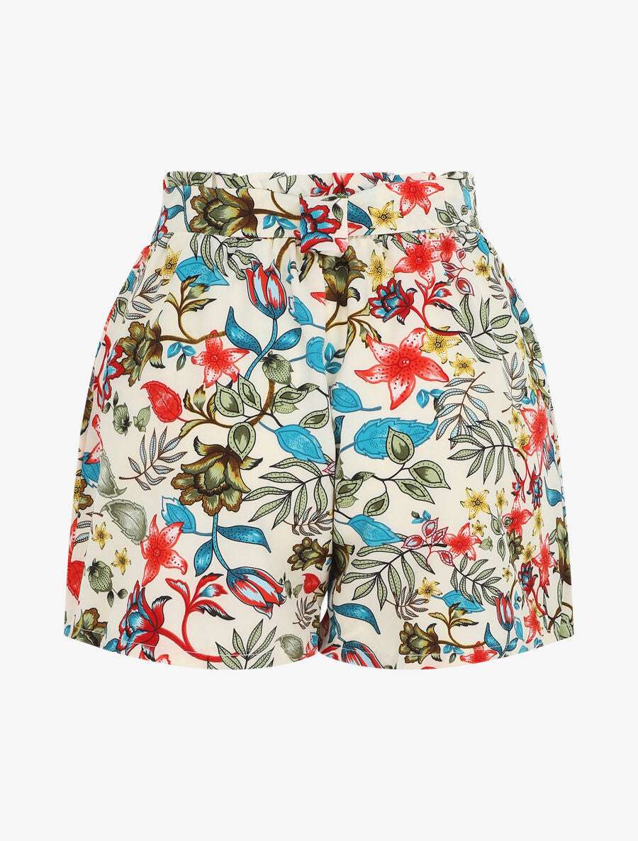 Short taille haute imprimé fleurs d&