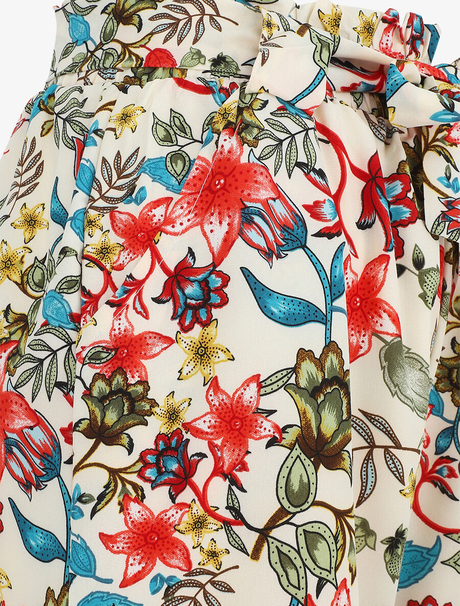 Short taille haute imprimé fleurs d&