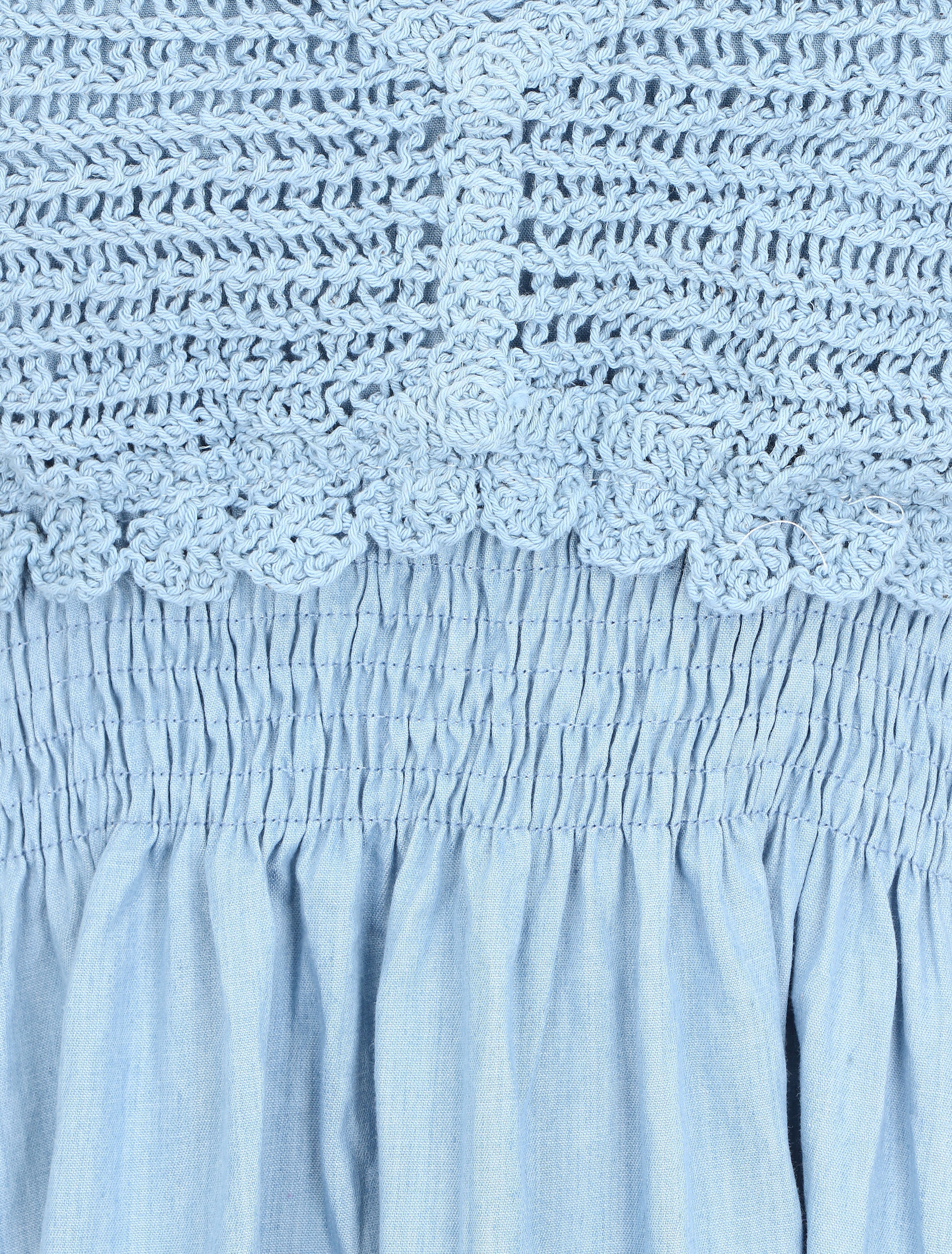 Robe effet jean à buste crochet - Bleu clair - 3