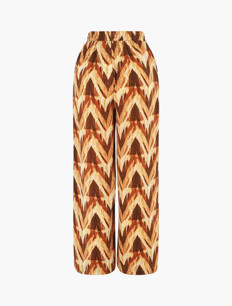 Pantalon ample imprimé fantaisie - Beige - 2