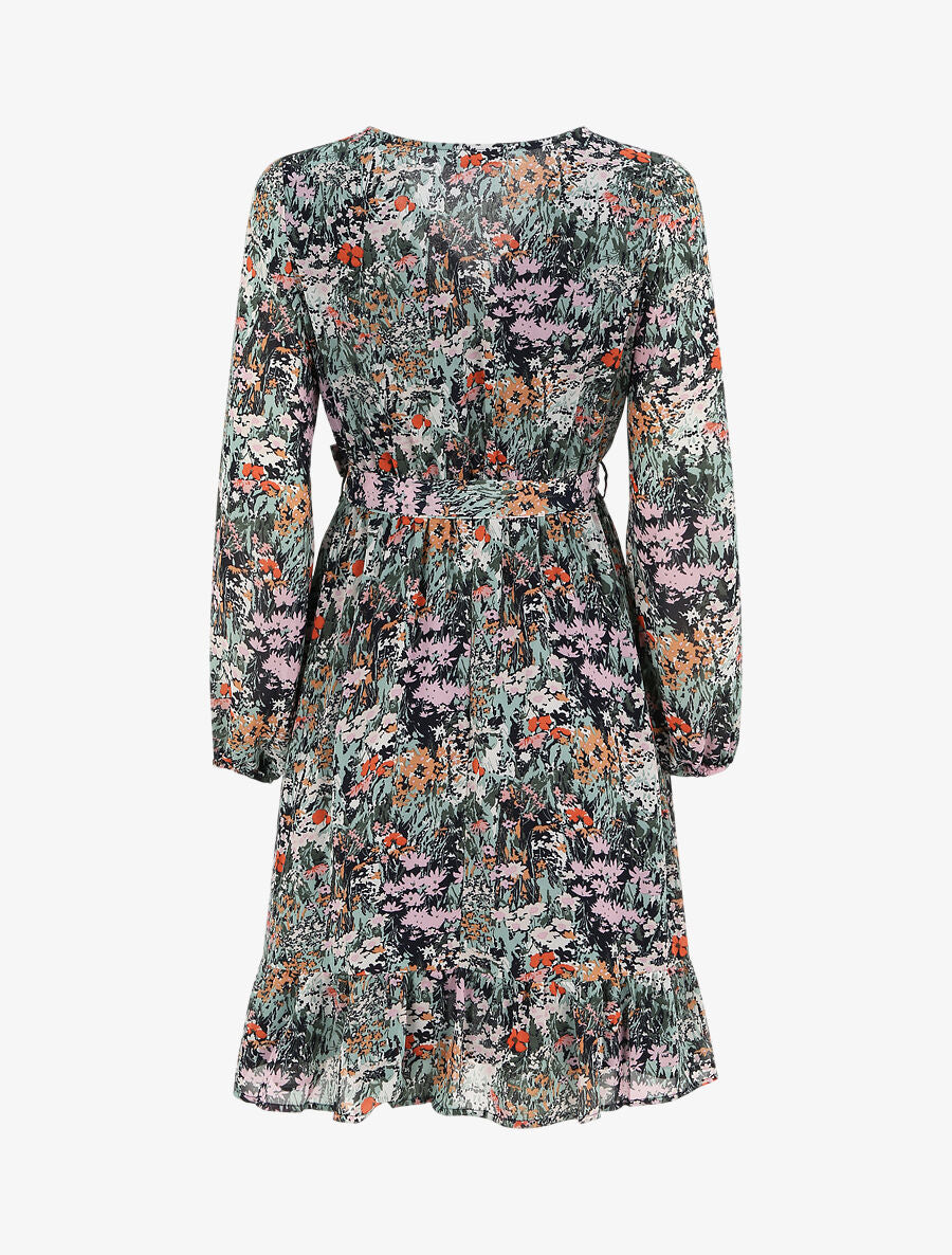 Robe longue à imprimé fleuri - Noir - 2