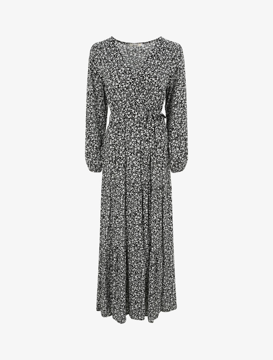 Robe longue à imprimé multi-fleurs - Noir - 1