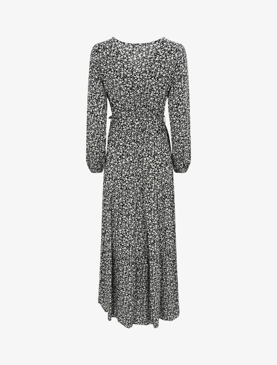 Robe longue à imprimé multi-fleurs - Noir - 2