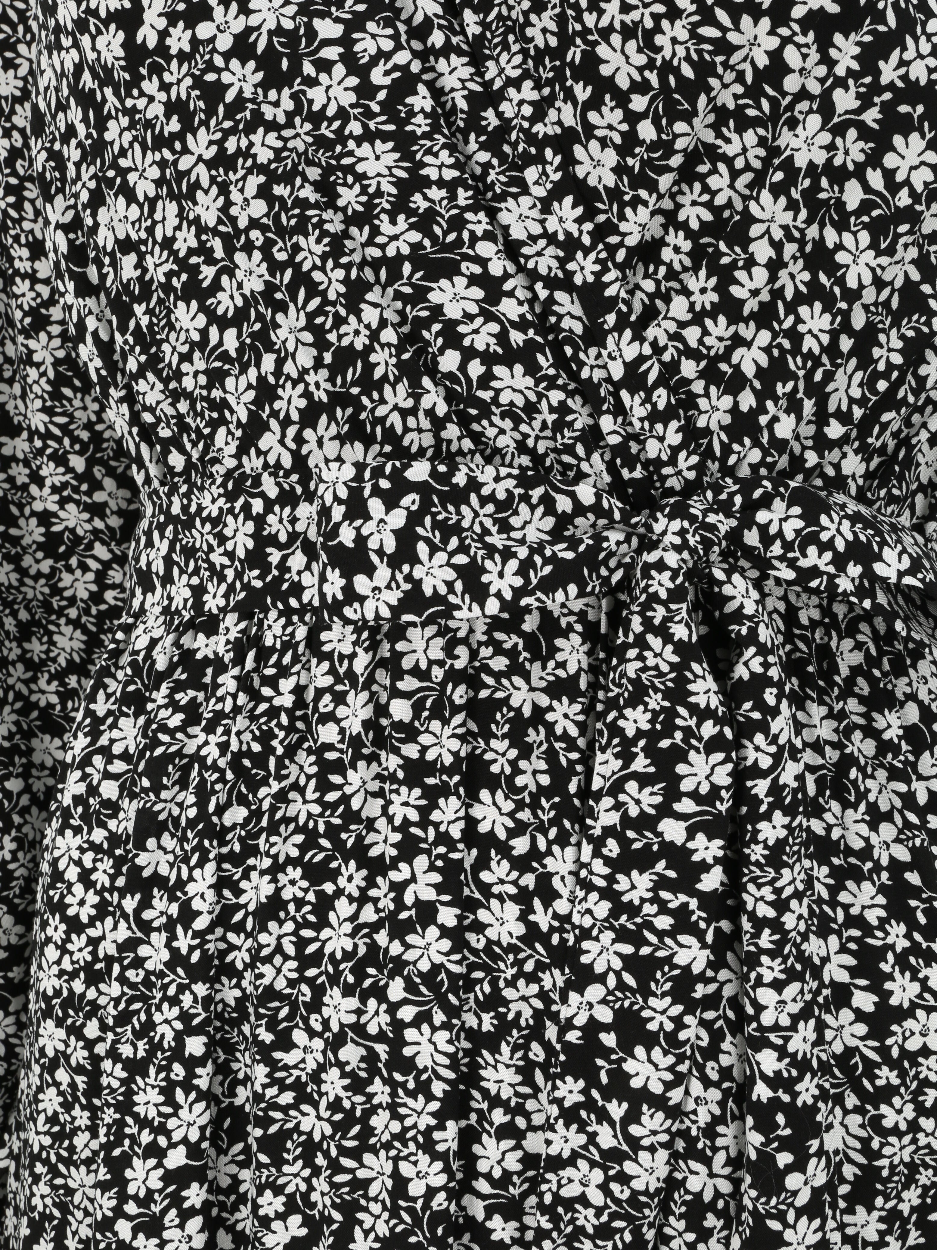 Robe longue à imprimé multi-fleurs - Noir - 3