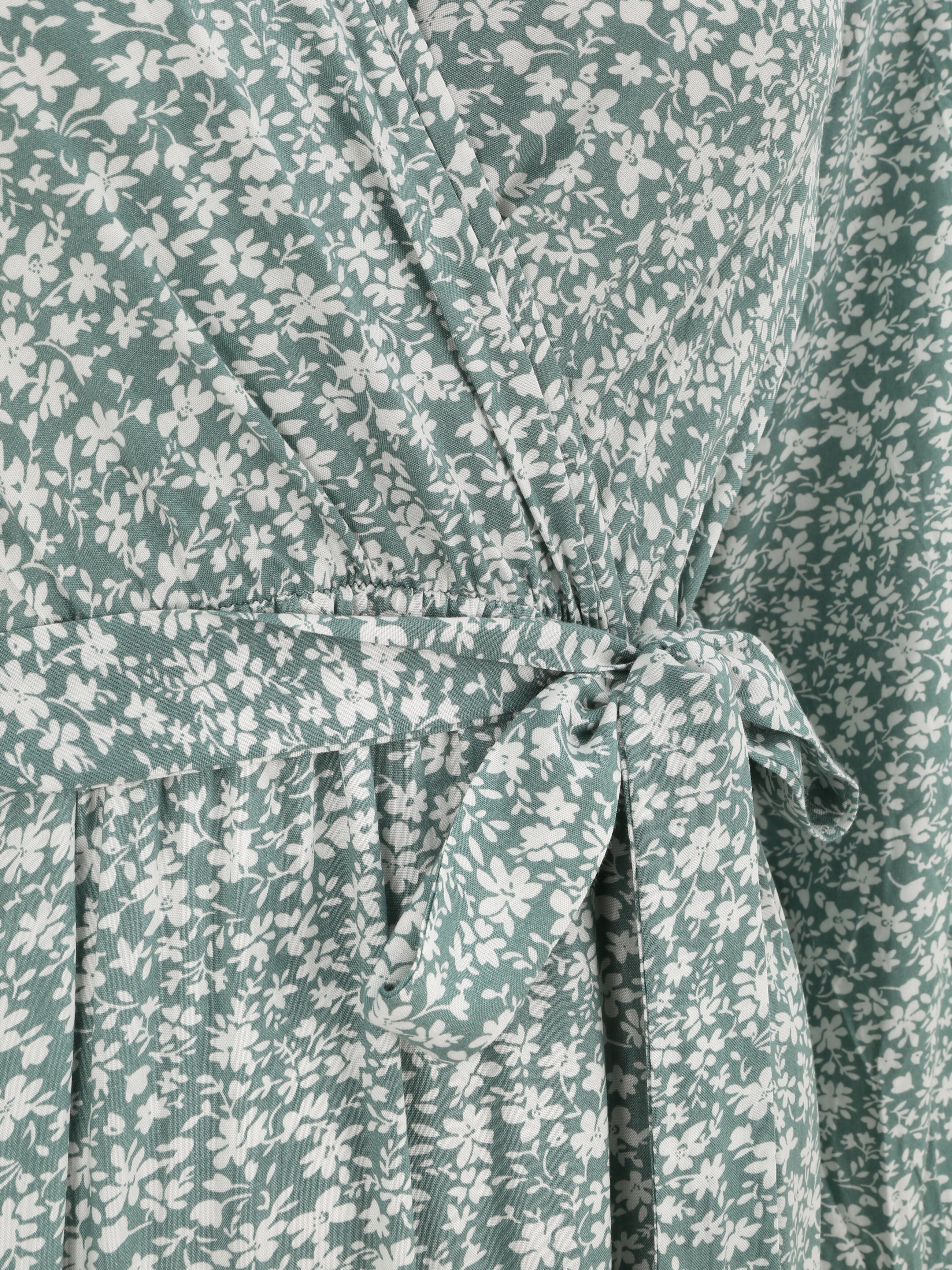 Robe longue à imprimé multi-fleurs - Vert d&