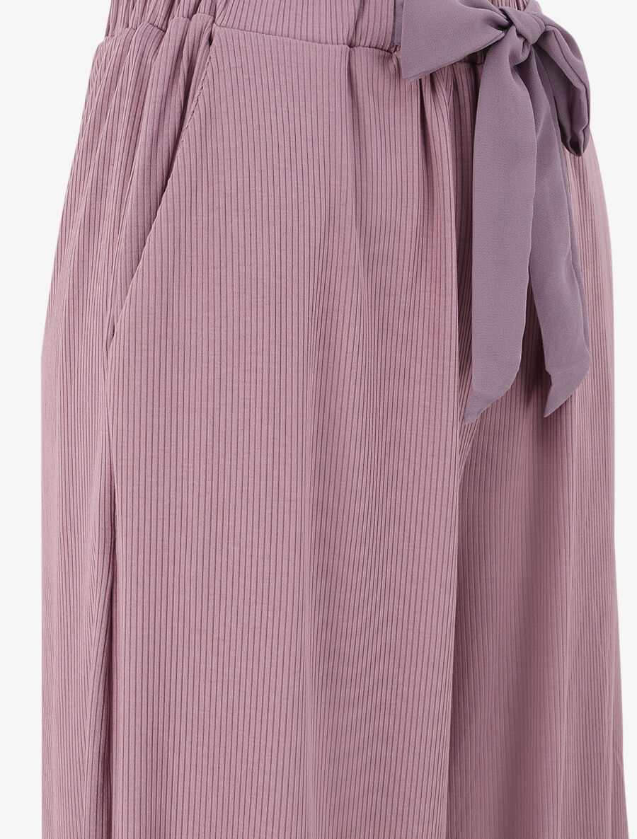 Pantalon ample uni - Lilas - 3