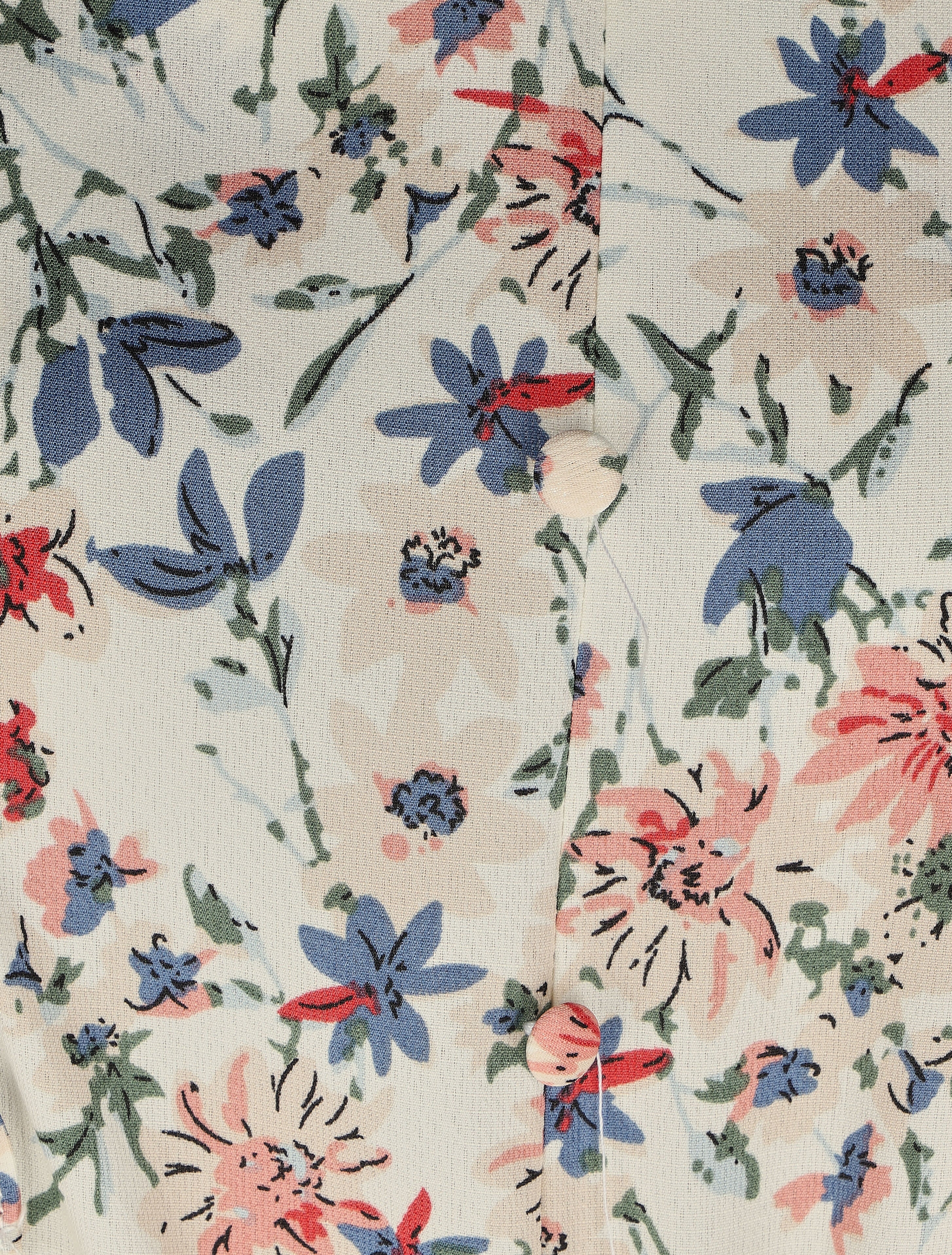 Robe longue évasée à volants imprimé bouquet d&