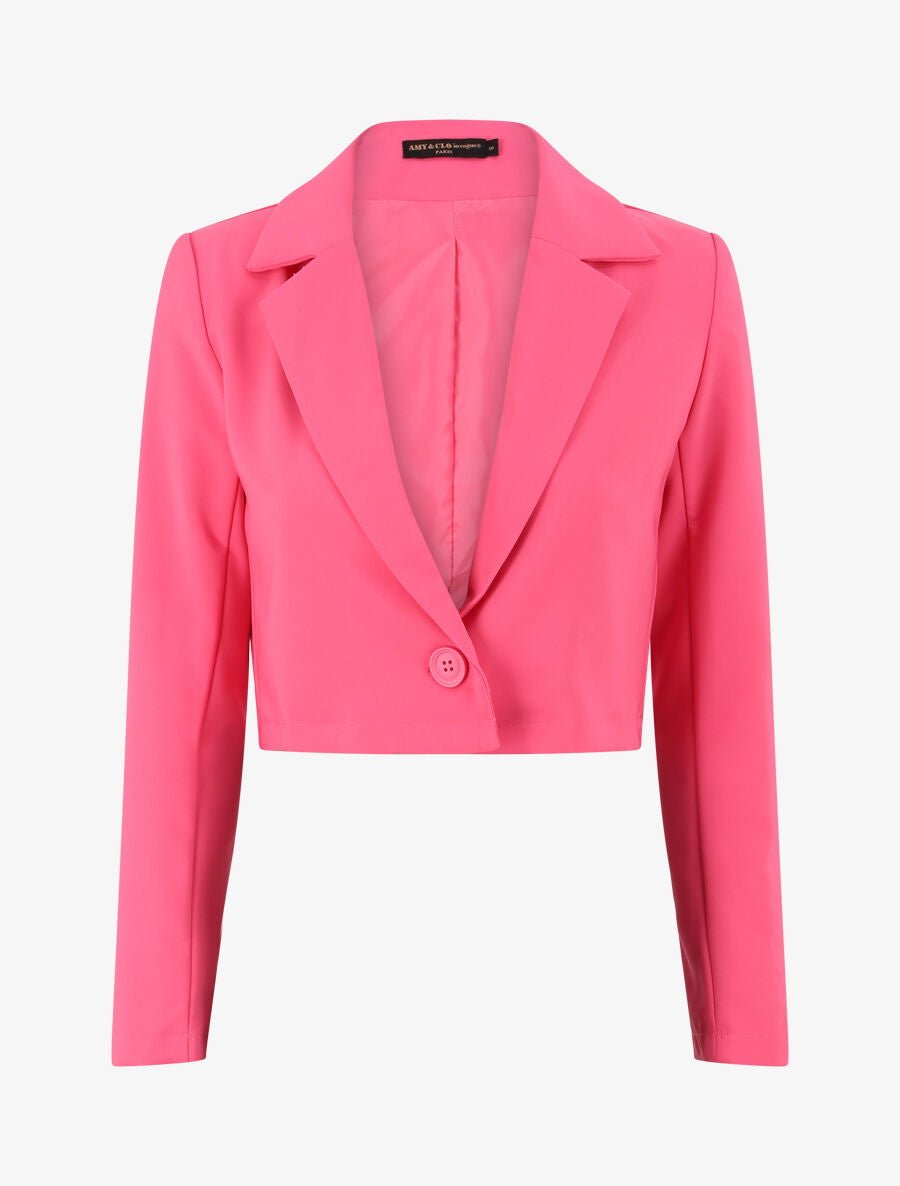 Veste courte unie - Fushia - 4
