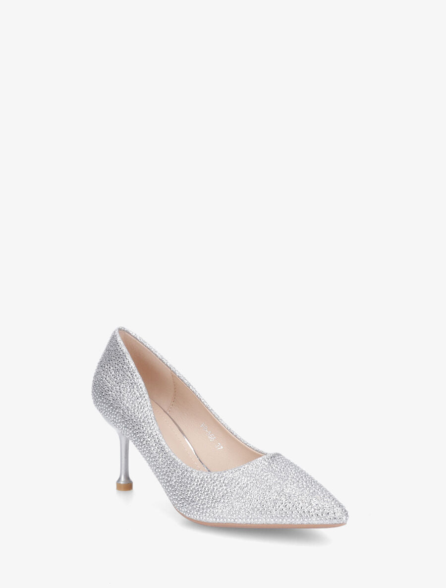 Escarpins pointus à strass - Argent - 2