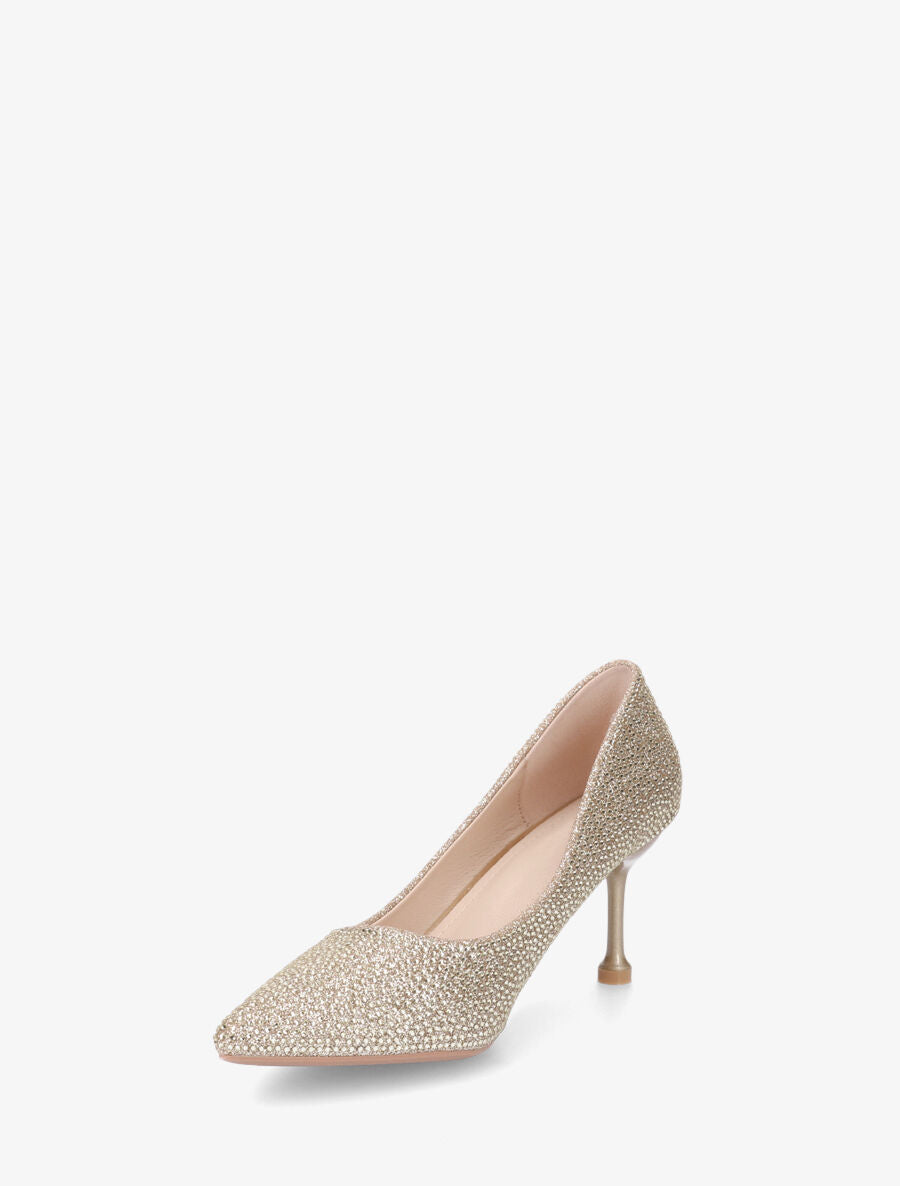 Escarpins pointus à strass - Or - 3