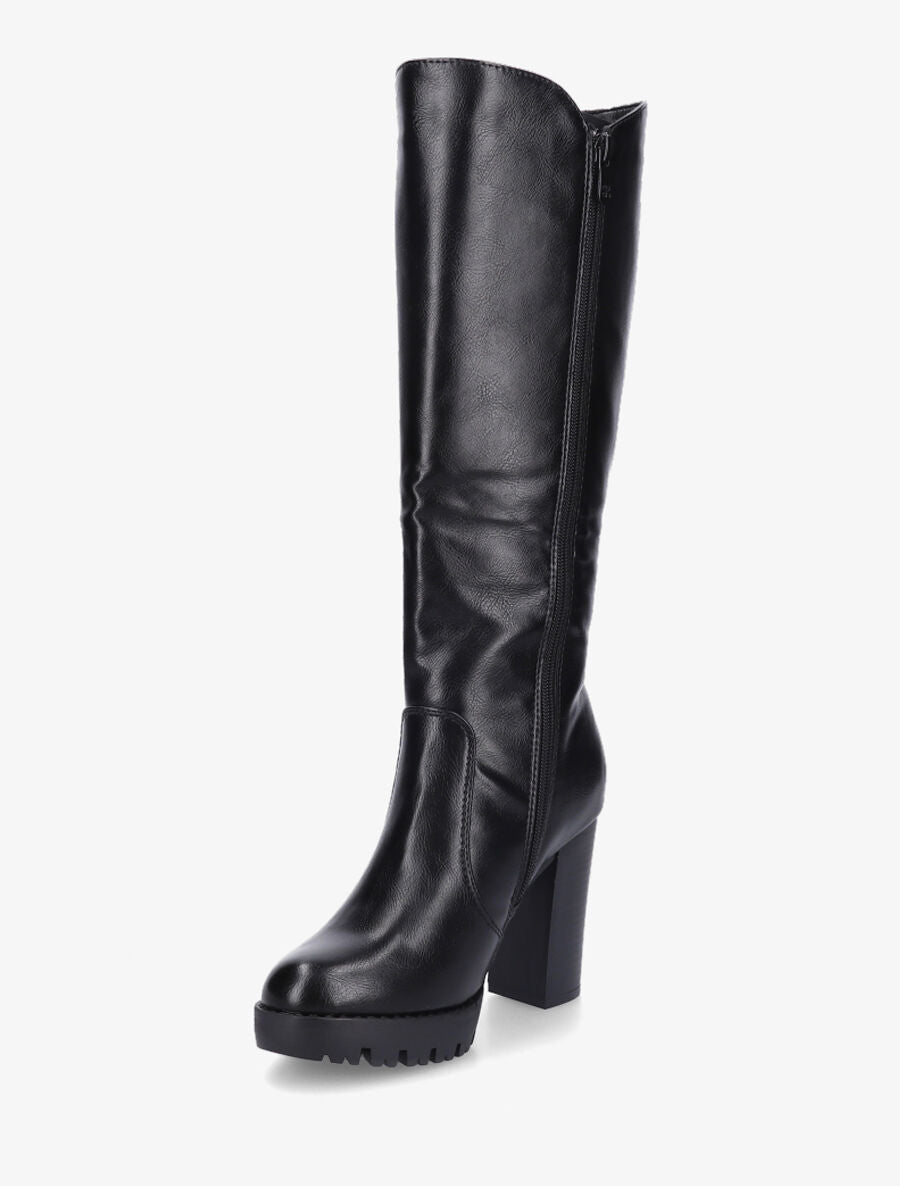 Bottes en simili à plateforme - Noir - 3