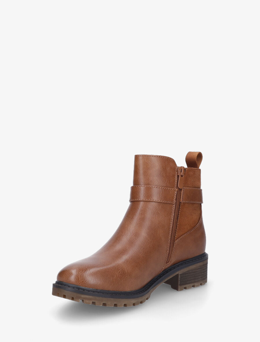 Bottines plates à semelle crantée - Camel - 3