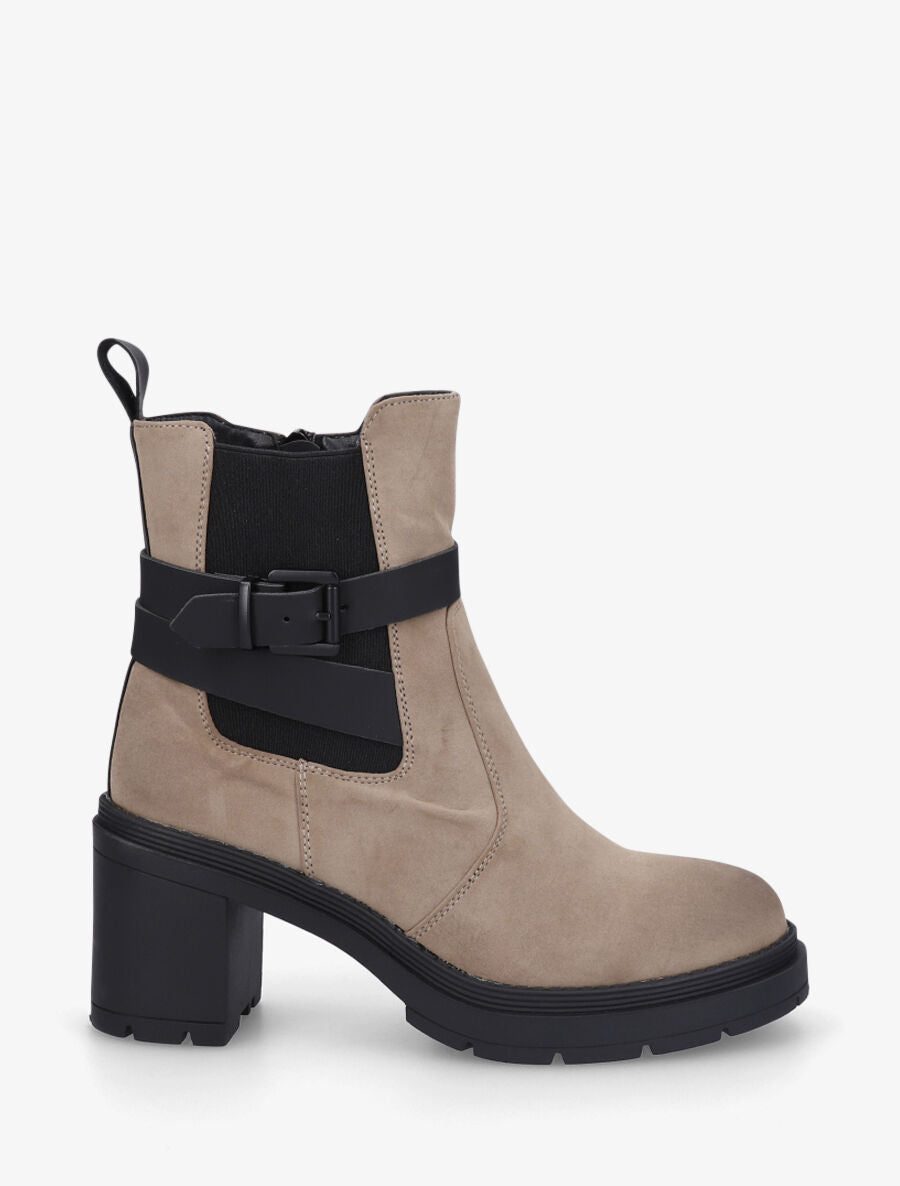 Bottines montantes en suédine - Taupe - 5