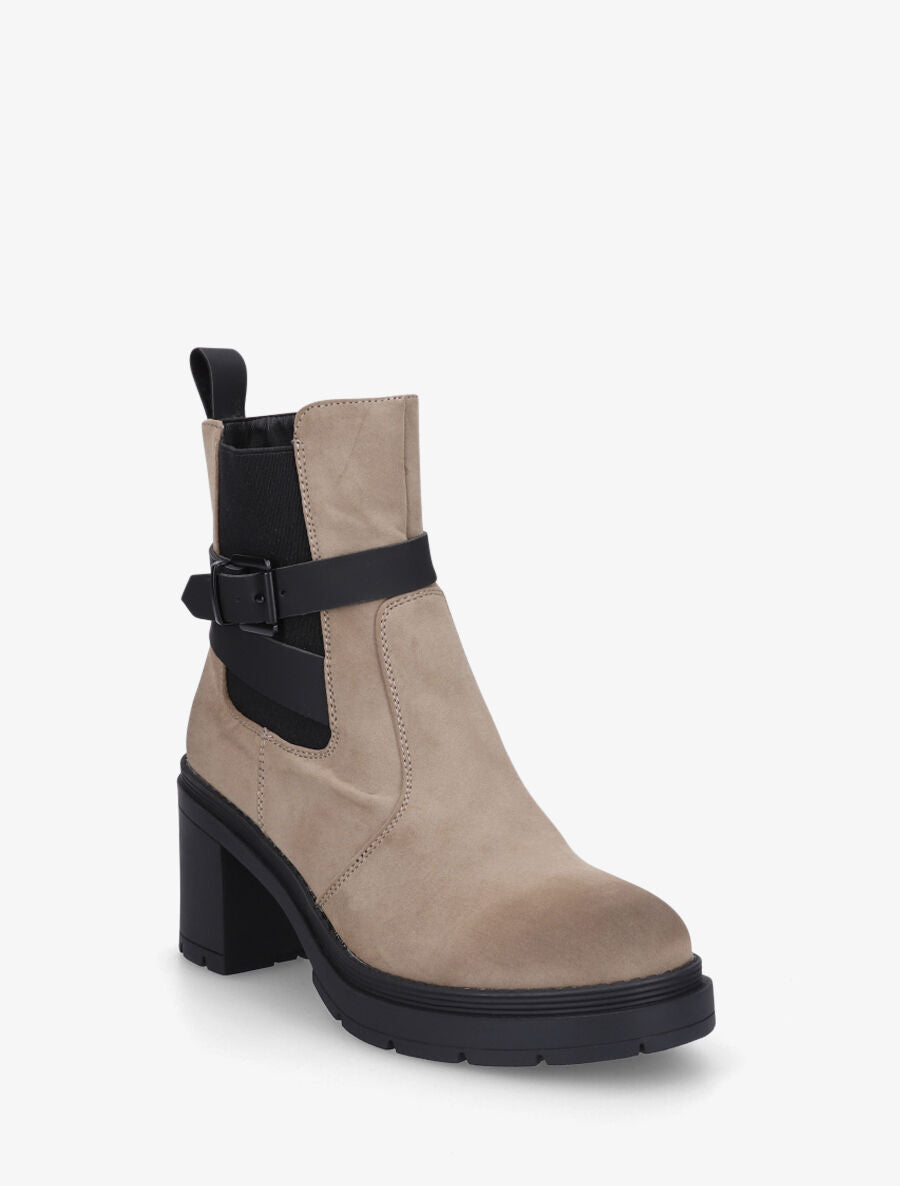 Bottines montantes en suédine - Taupe - 2
