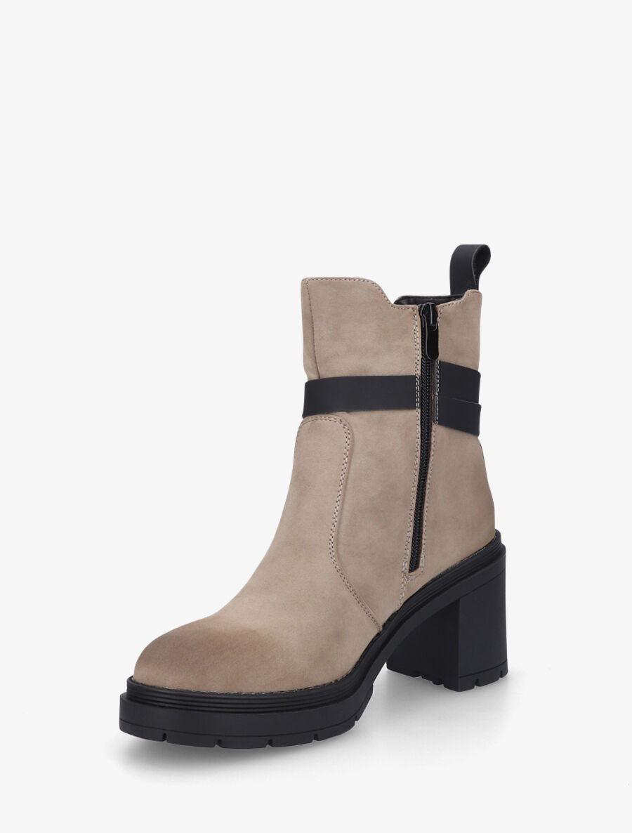 Bottines montantes en suédine - Taupe - 3