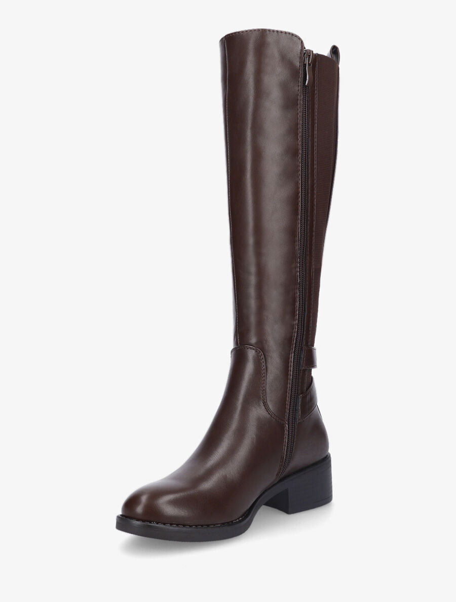 Bottes élastiquées à double sangle - Marron - 3