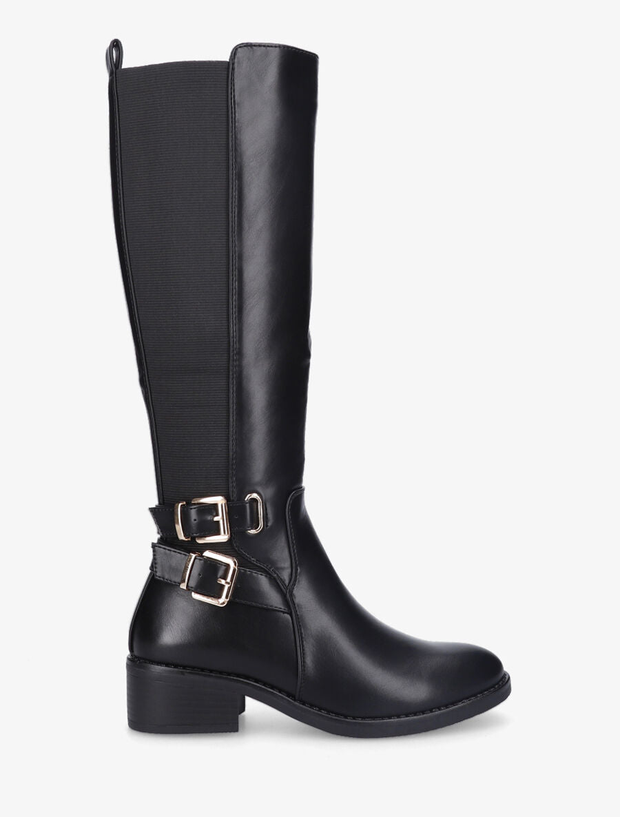 Bottes élastiquées à double sangle - Noir - 5
