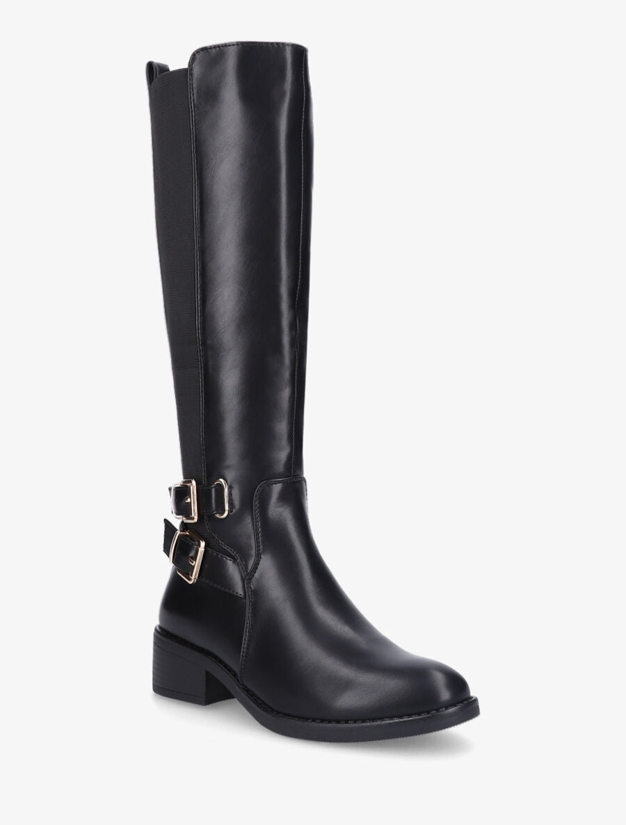 Bottes élastiquées à double sangle - Noir - 2