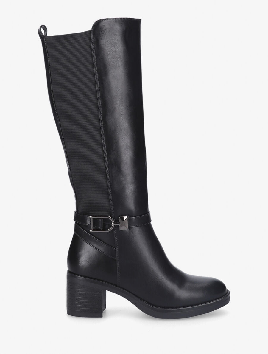 Bottes élastiquées sanglé - Noir - 1