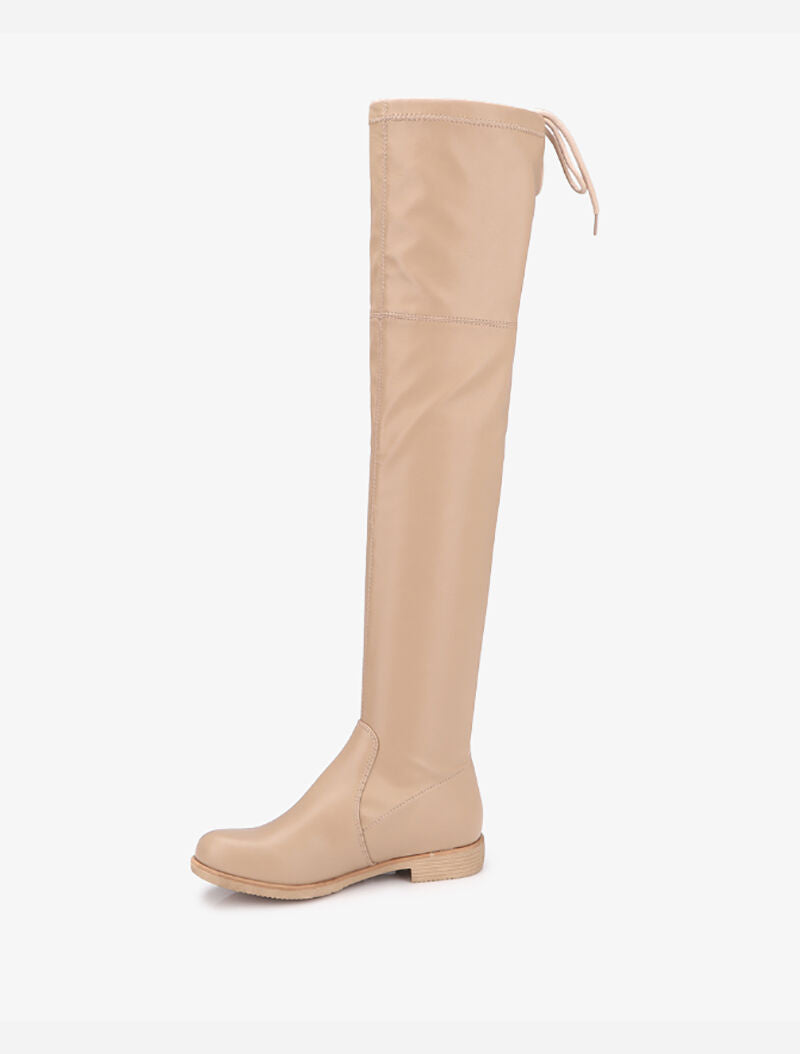 Cuissardes plates en simili - Beige - 4