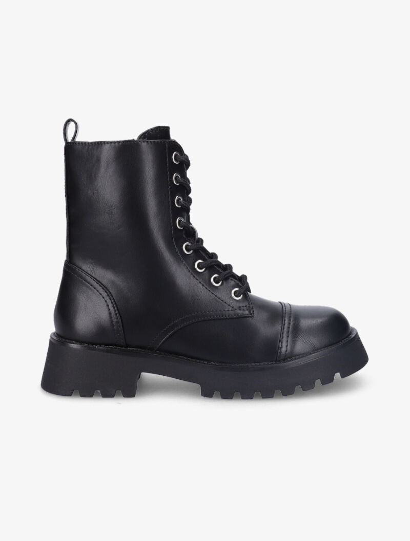 Bottines en simili à surpiqûres apparentes - Noir - 2