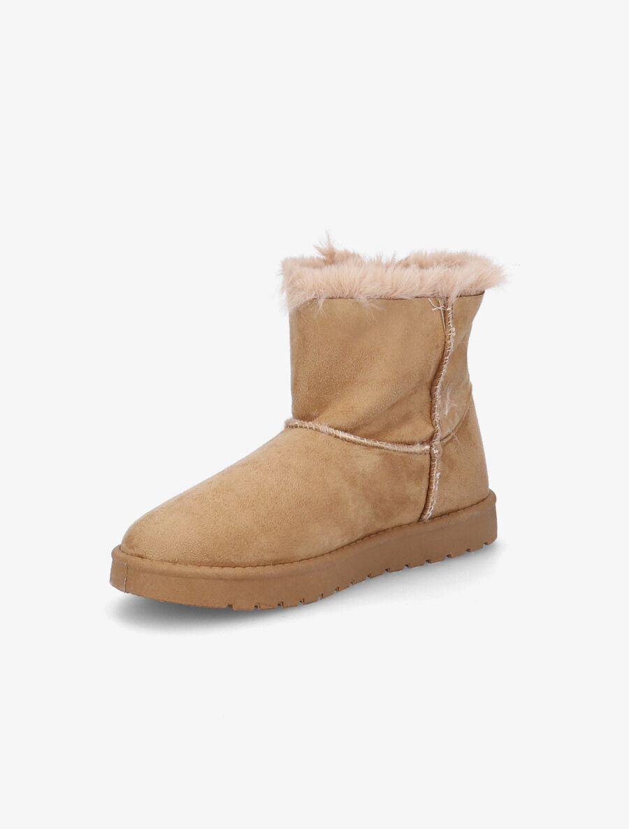 Boots fourrées en suédine - Beige - 3