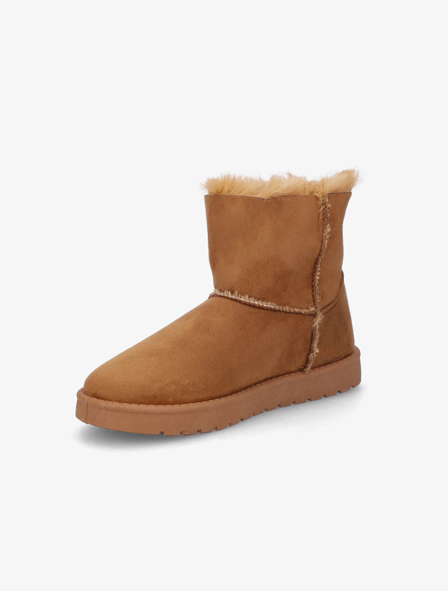 Boots fourrées en suédine - Camel - 3