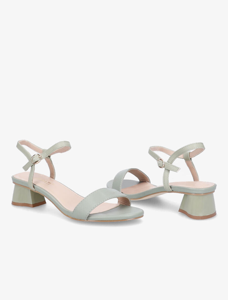 Sandales à bride et talons stylisés - Vert olive - 4