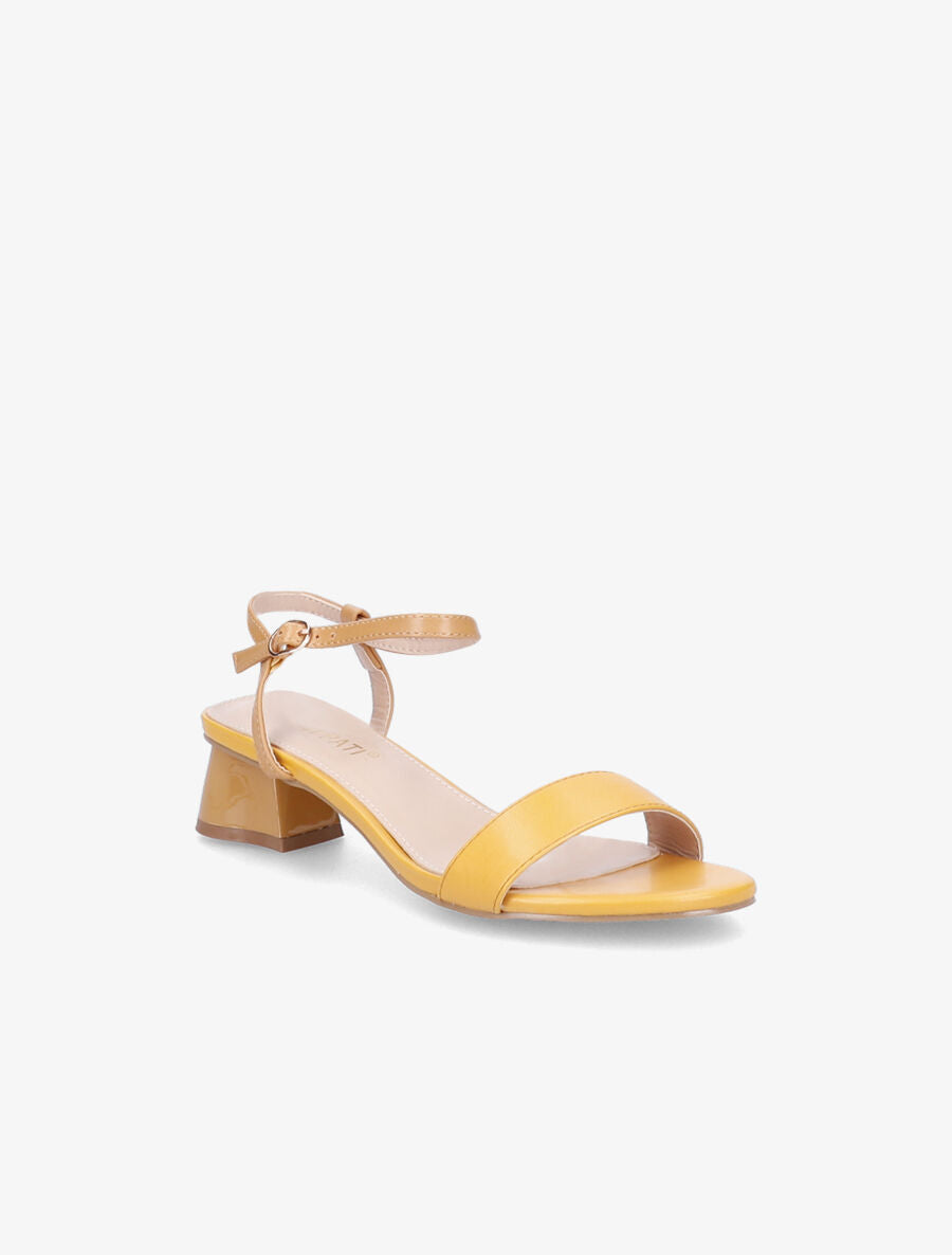 Sandales à bride et talons stylisés - Jaune - 2