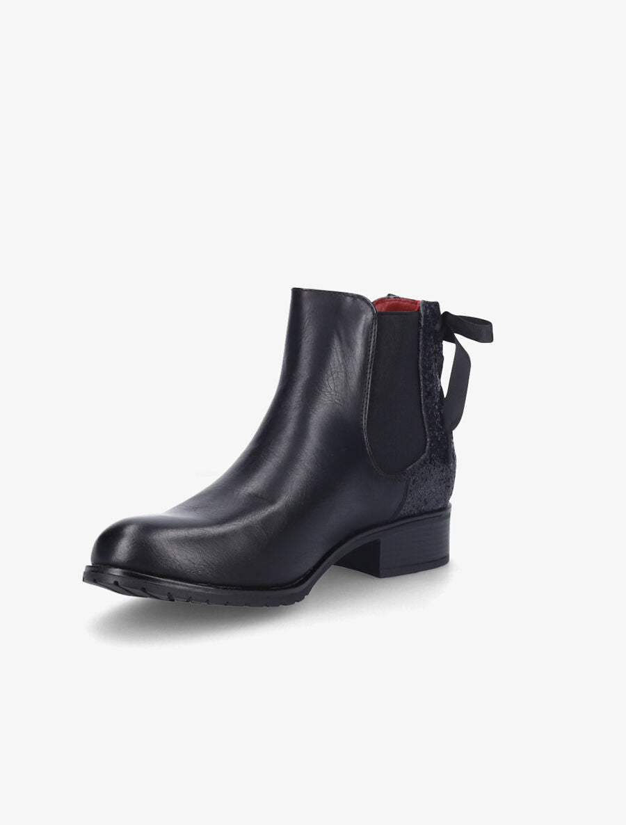 Chelsea boots à contrefort pailleté et lacets - Noir - 3