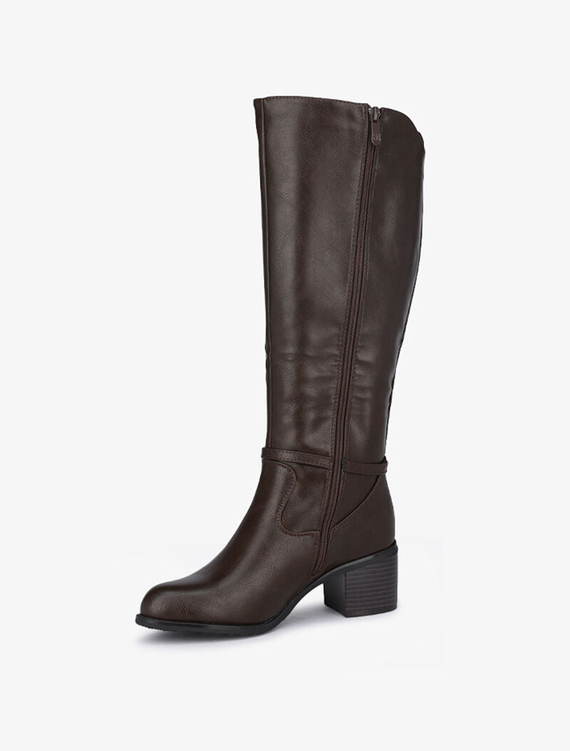 Bottes élastiquées à détail métallique - Marron - 4