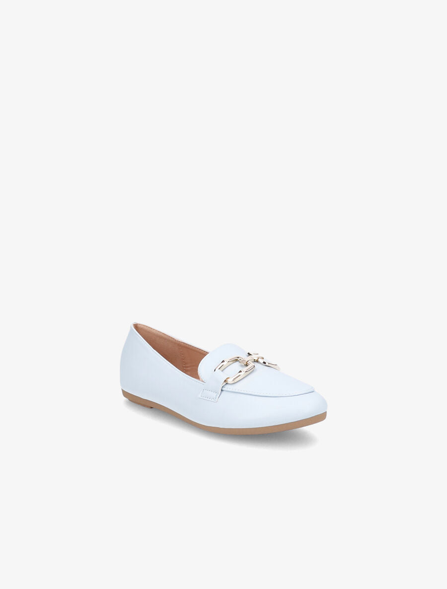 Mocassins en simili à boucles stylisées - Bleu clair - 2