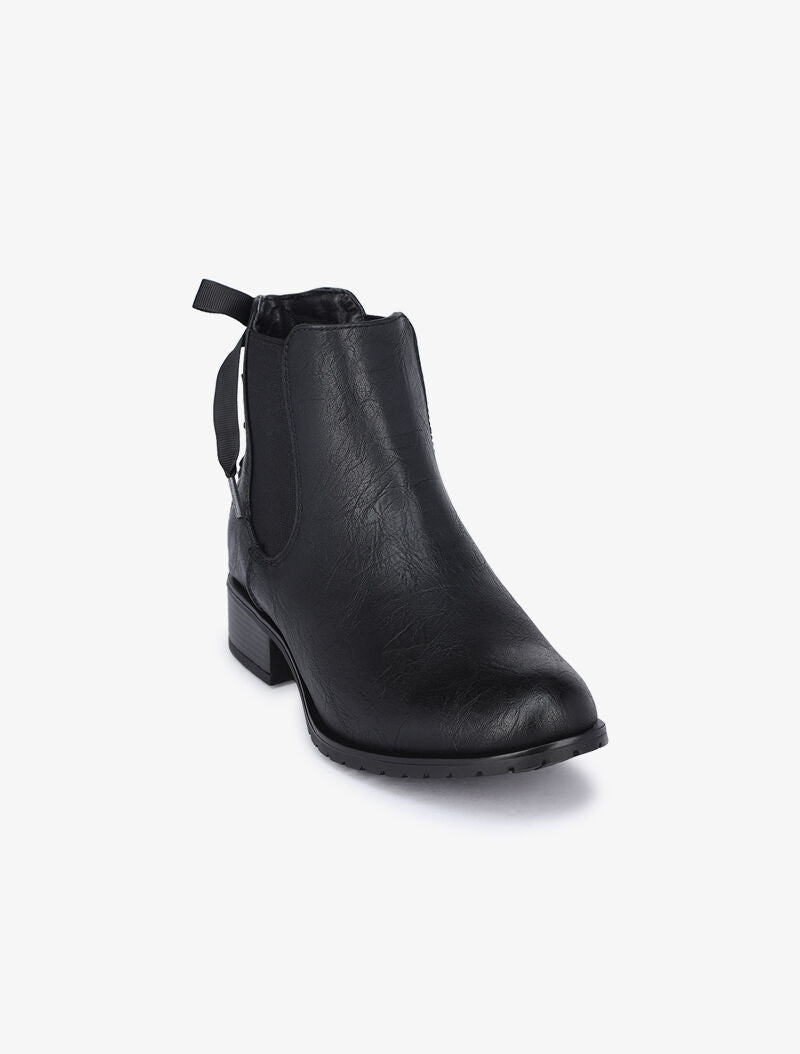 Chelsea boots à contrefort à corsage - Noir - 2