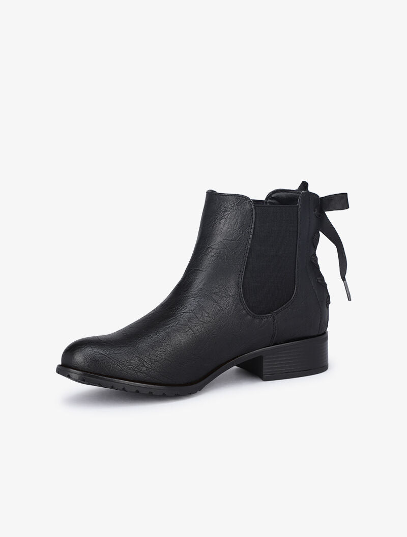 Chelsea boots à contrefort à corsage - Noir - 3