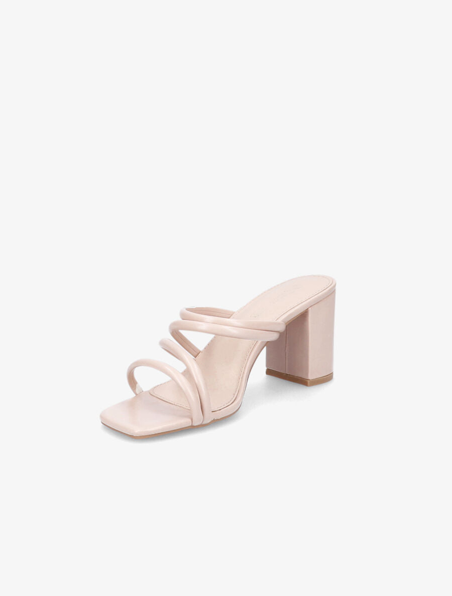 Mules à talons et multi brides - Beige - 3