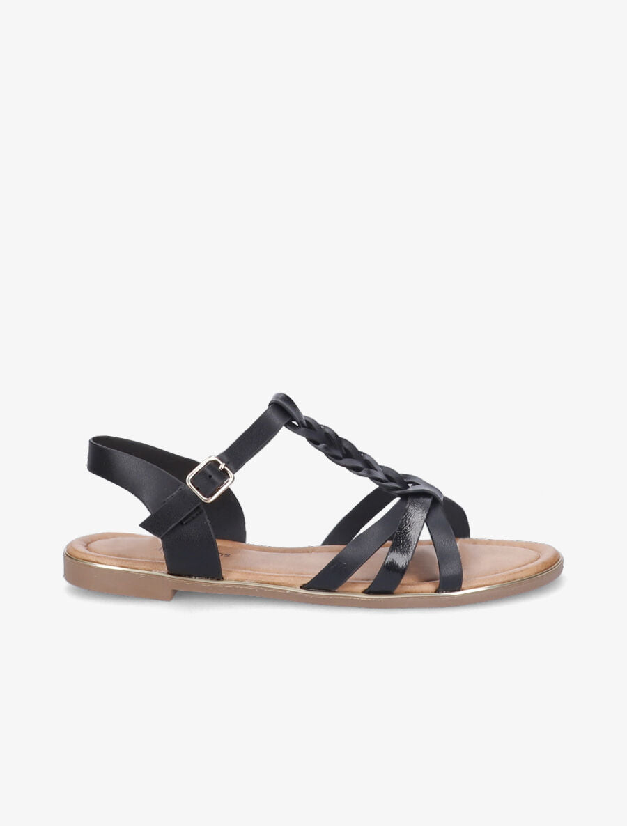 Nu-pieds à ganses tressées - Noir - 3