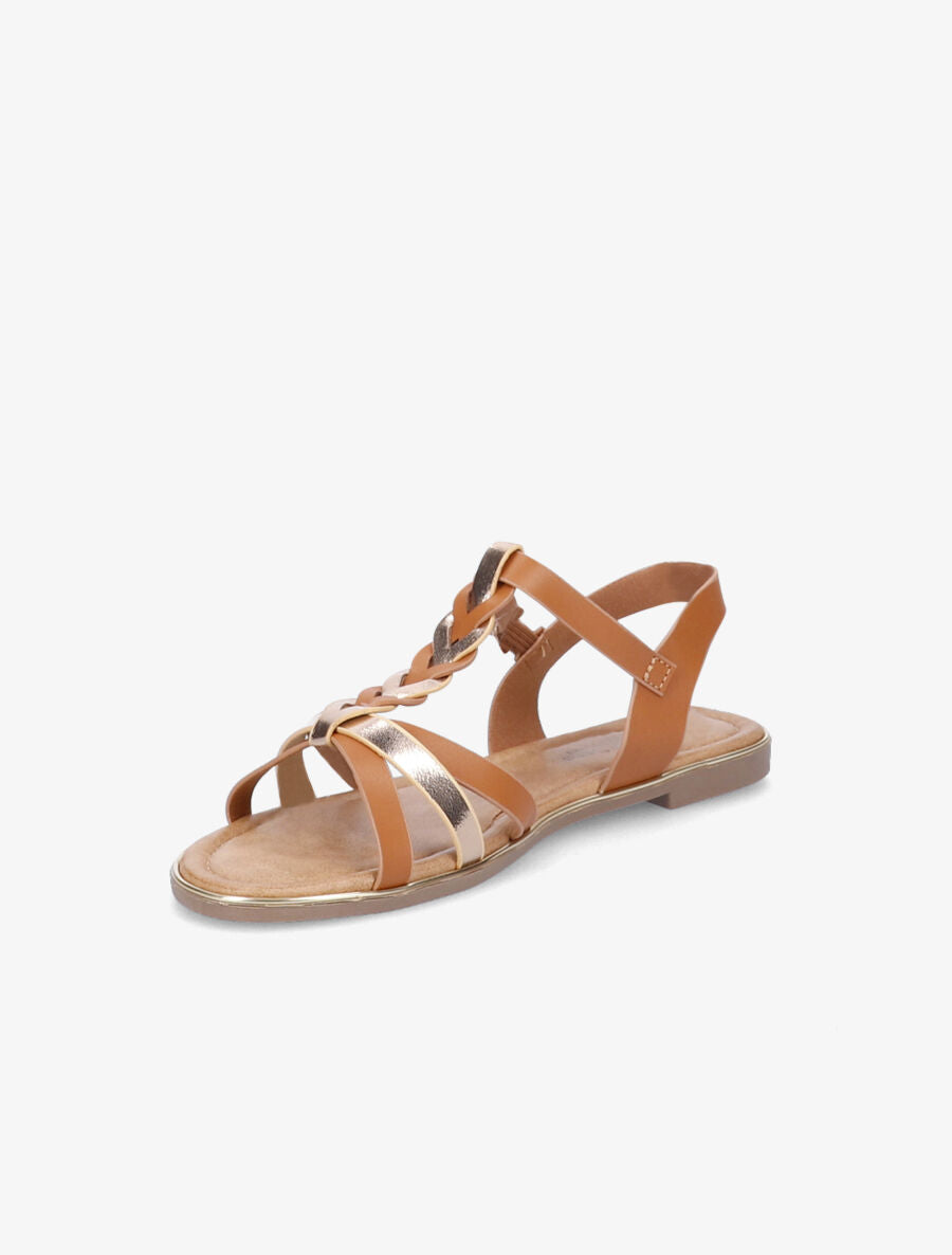 Nu-pieds à ganses tressées - Camel - 4