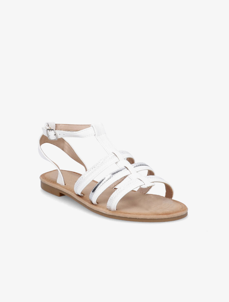 Nu-pieds à brides stylisées - Blanc - 1