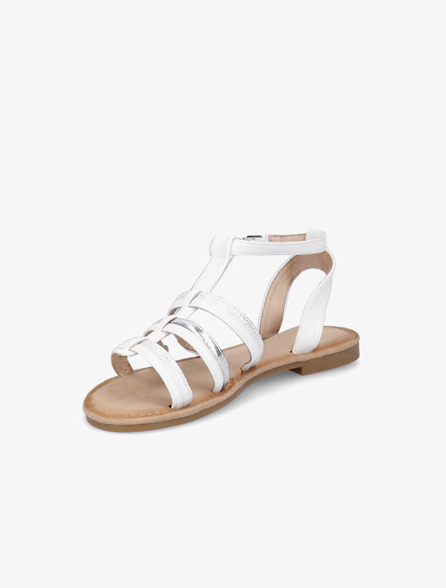 Nu-pieds à brides stylisées - Blanc - 3