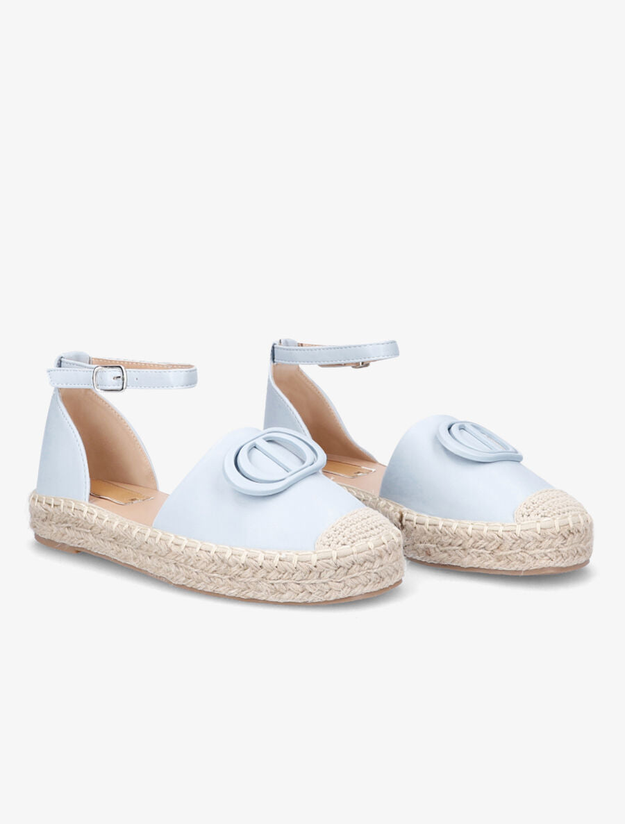 Espadrilles en simili à plateforme - Bleu ciel - 4