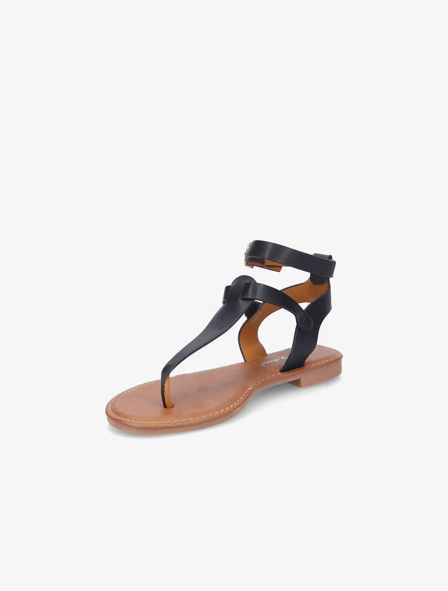 Nu-pieds en simili à double brides - Noir - 3
