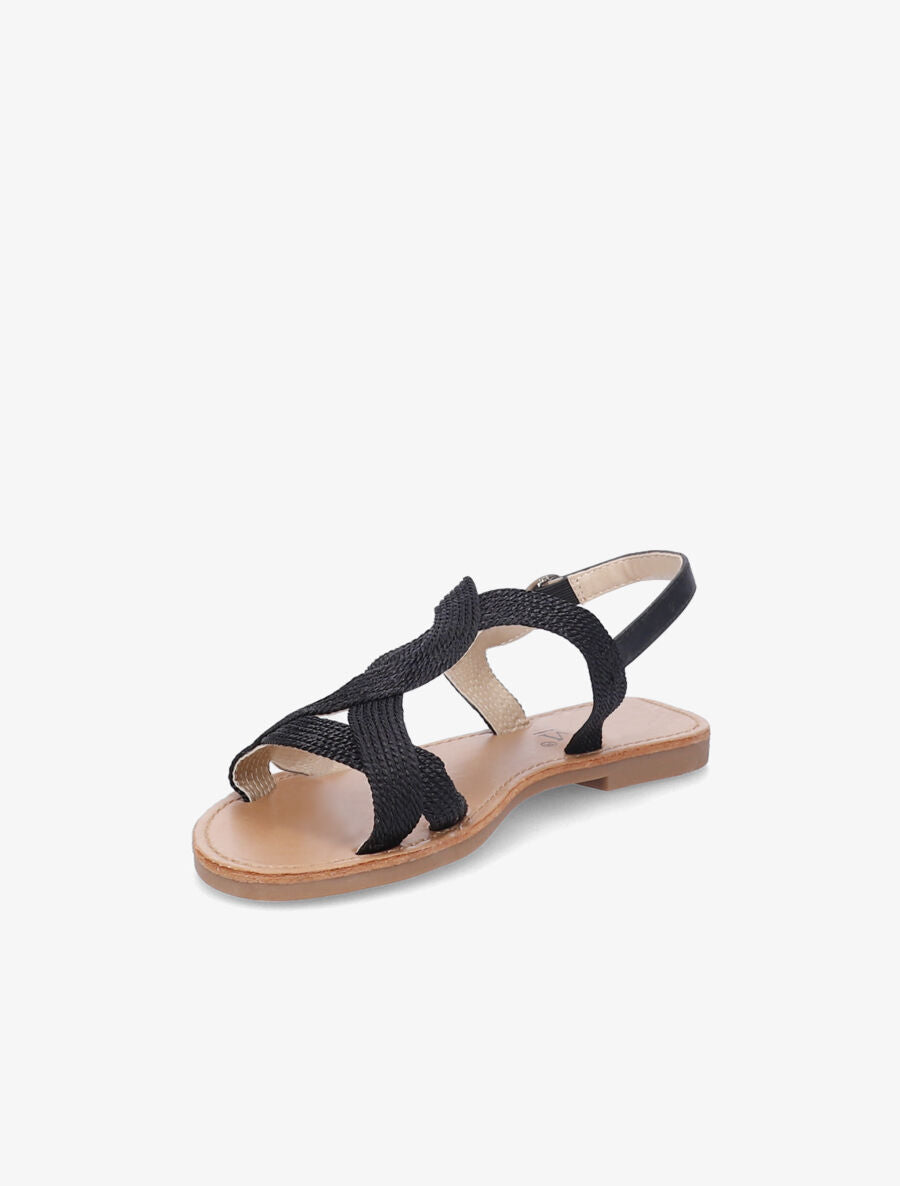 Nu-pieds à ganses torsadées - Noir - 3