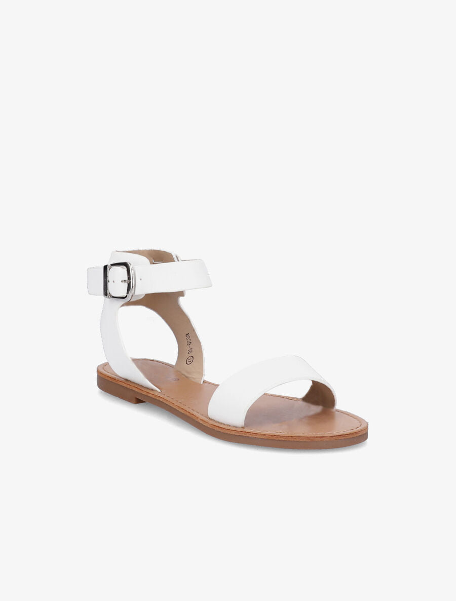 Nu-pieds basiques en simili - Blanc - 2