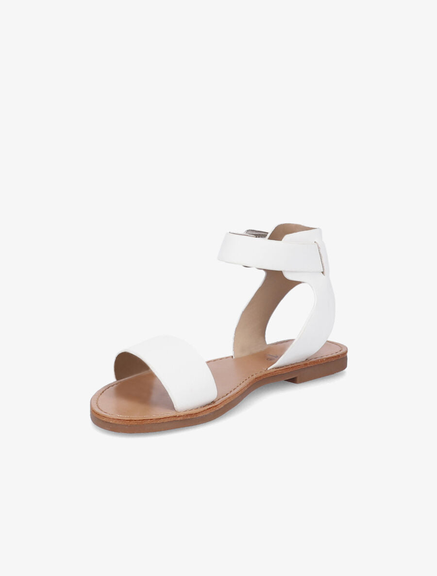 Nu-pieds basiques en simili - Blanc - 4