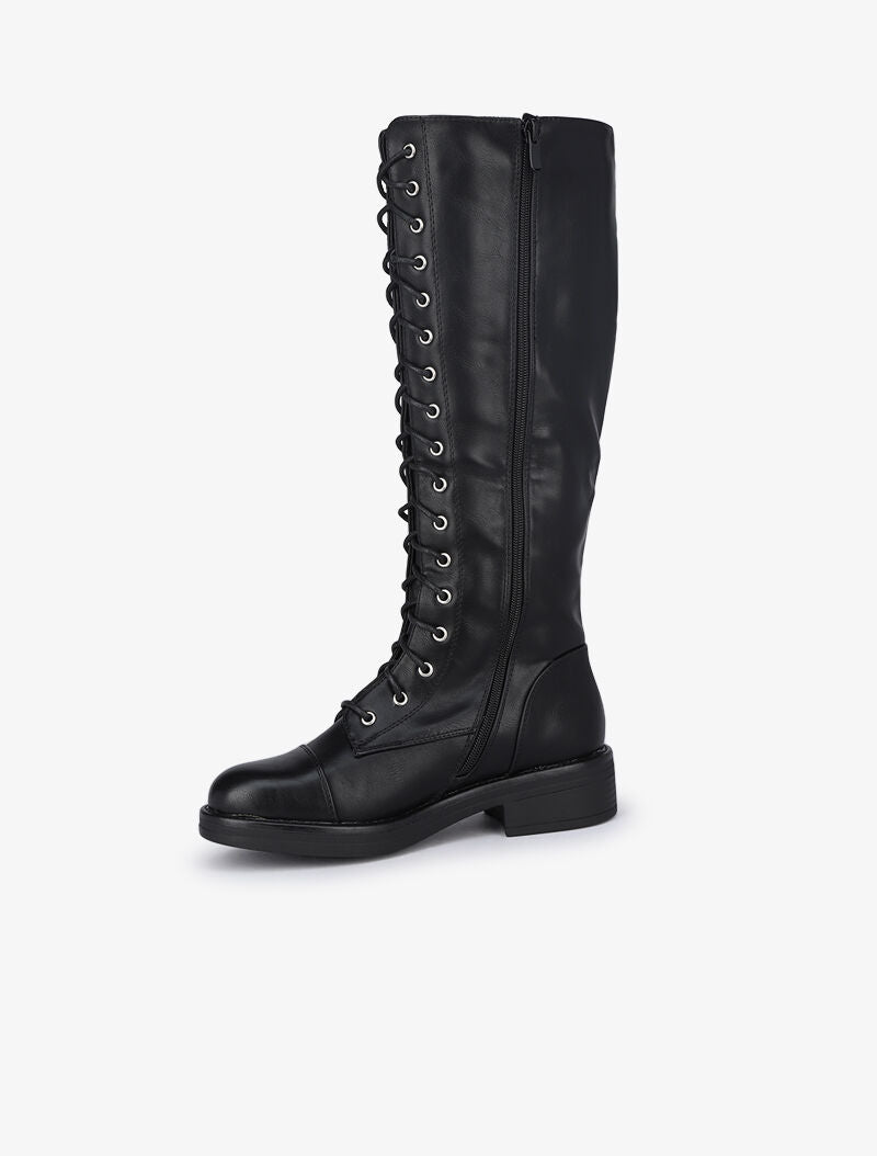 Bottes fourrées à lacets - Noir - 3