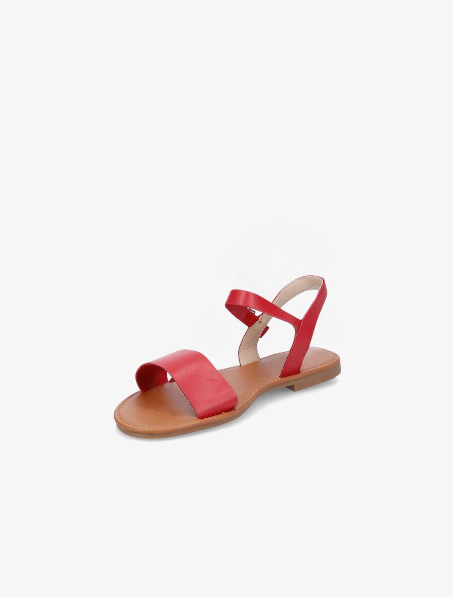 Nu-pieds basiques en simili - Rouge - 2