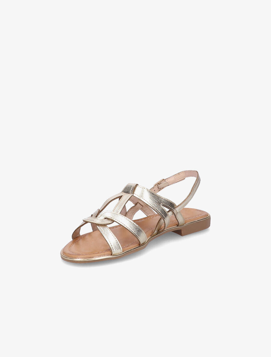 Nu-pieds entrelacés et stylisés en simili - Or - 3