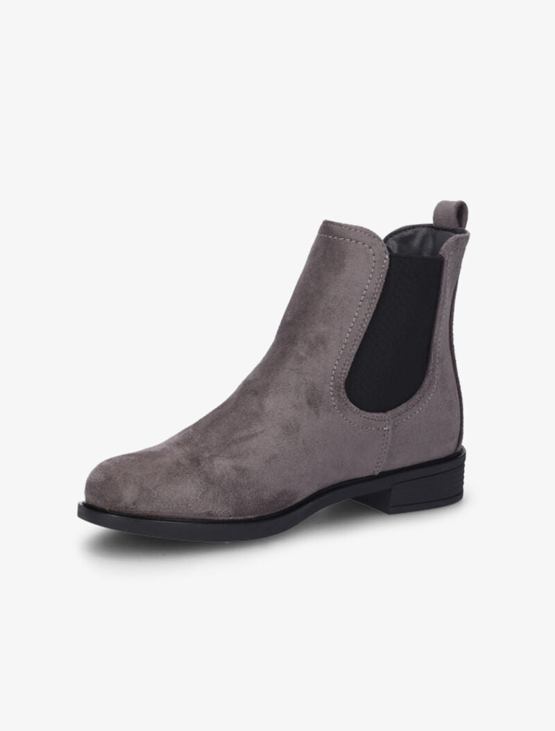 Bottines en suédine à chevilles élastiquées - Gris foncé - 3