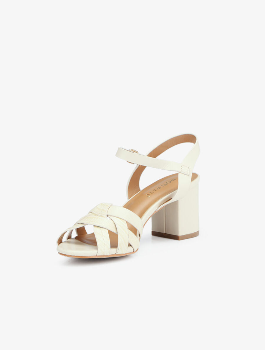 Sandales entrelacées effet python - Beige - 3