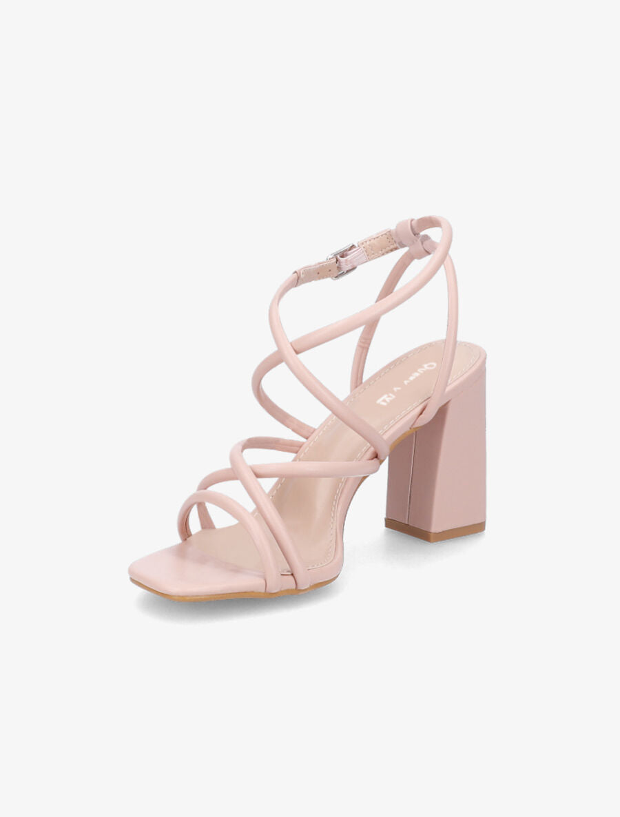 Sandales à ganses entrelacées et brides - Rose poudré - 4